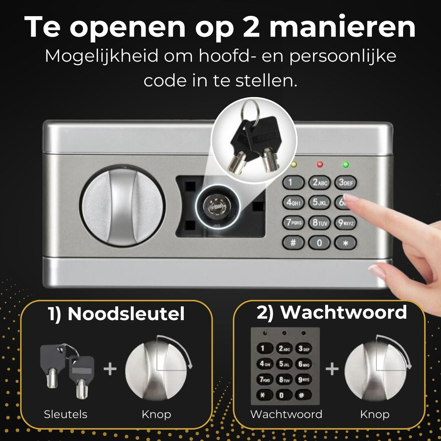 Elektronische Kluis met Cijferslot XL - Zwart