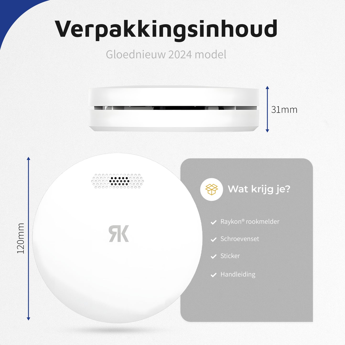 Slimme Rook Melder met WIFI en 10 jaar batterij