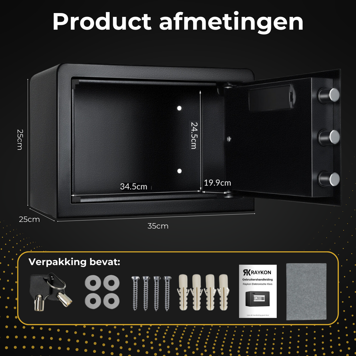 Elektronische Kluis met Cijferslot - Zwart