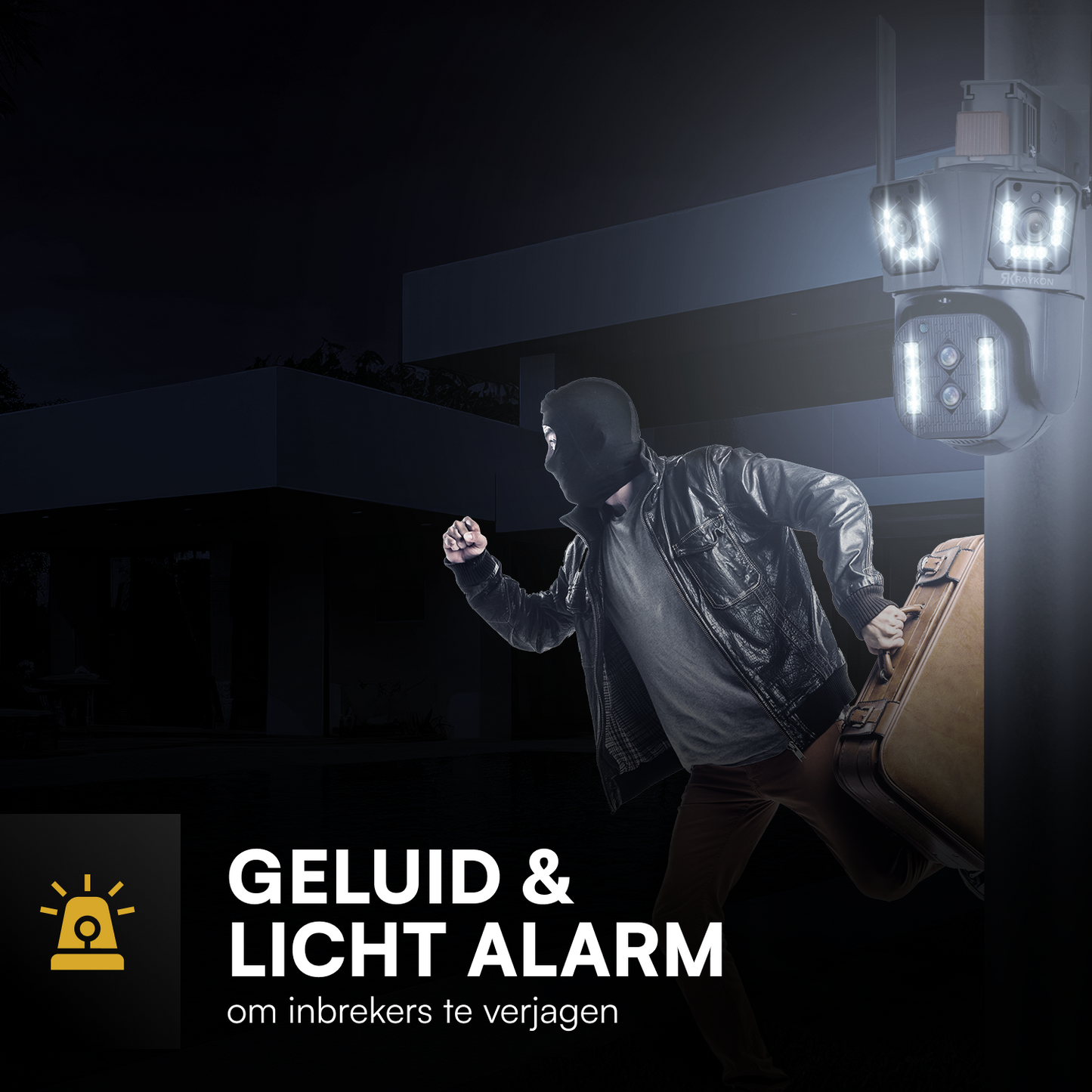 Beveiligingscamera met Nachtzicht - Met WIFI & App - Inclusief 128gb SD-kaart