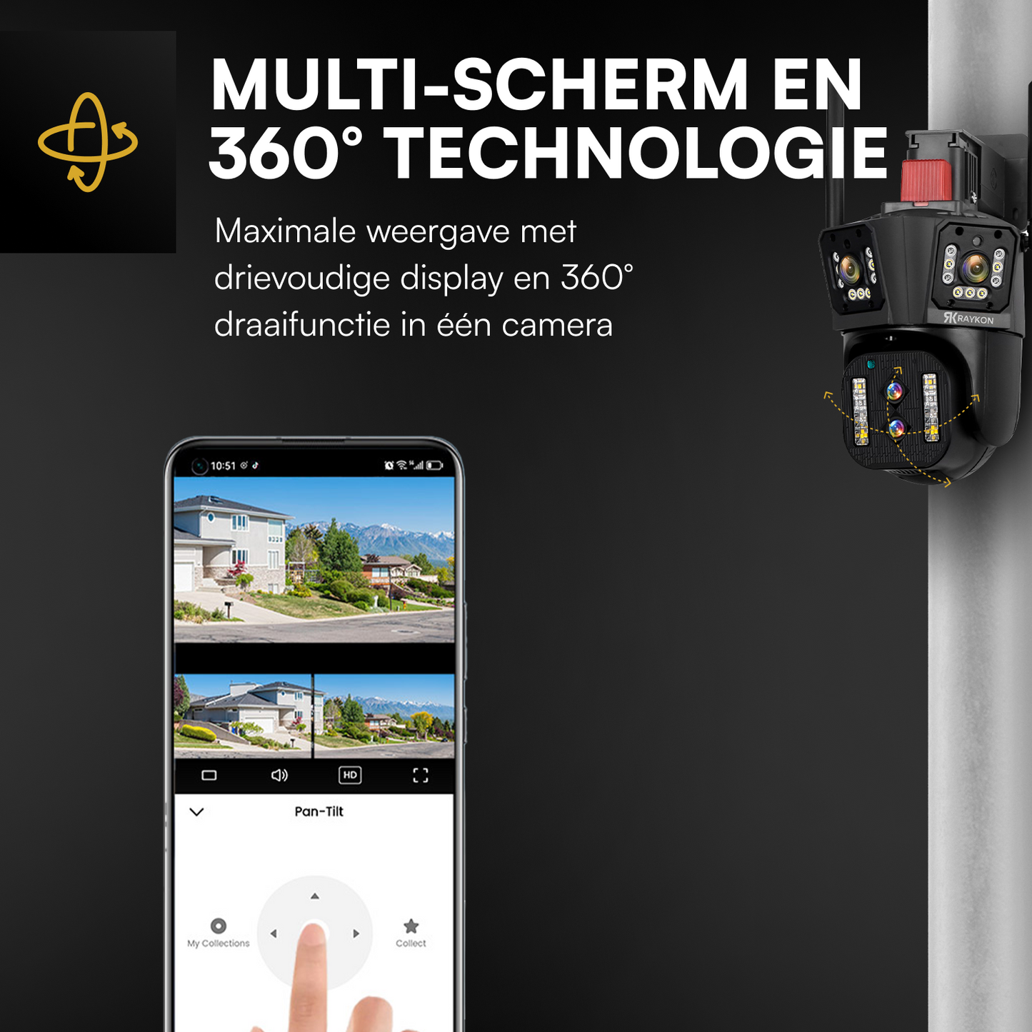 Beveiligingscamera met Nachtzicht - Met WIFI & App - Inclusief 128gb SD-kaart