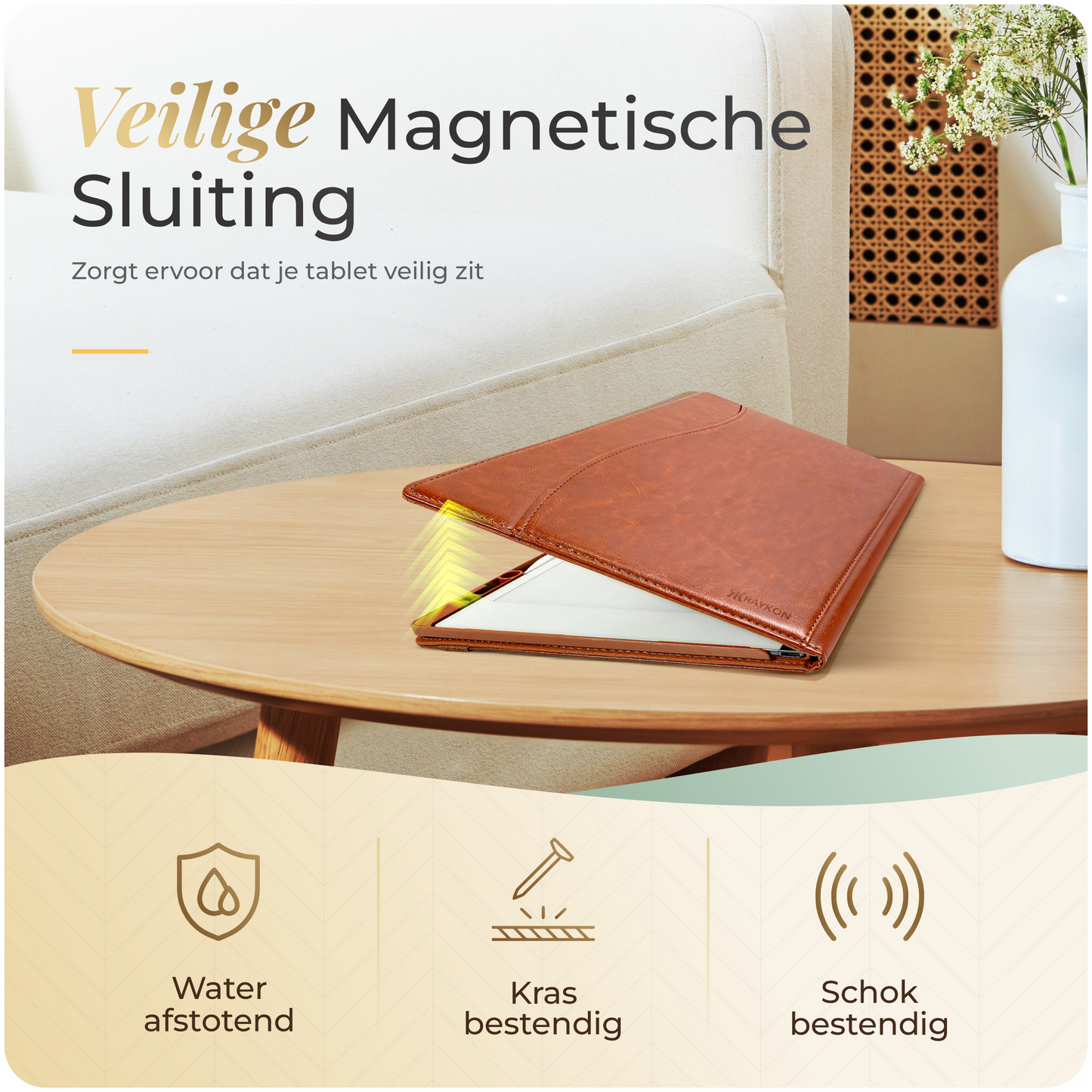 Luxe Stiksel Hoes Geschikt voor reMarkable Paper Pro - Cognac