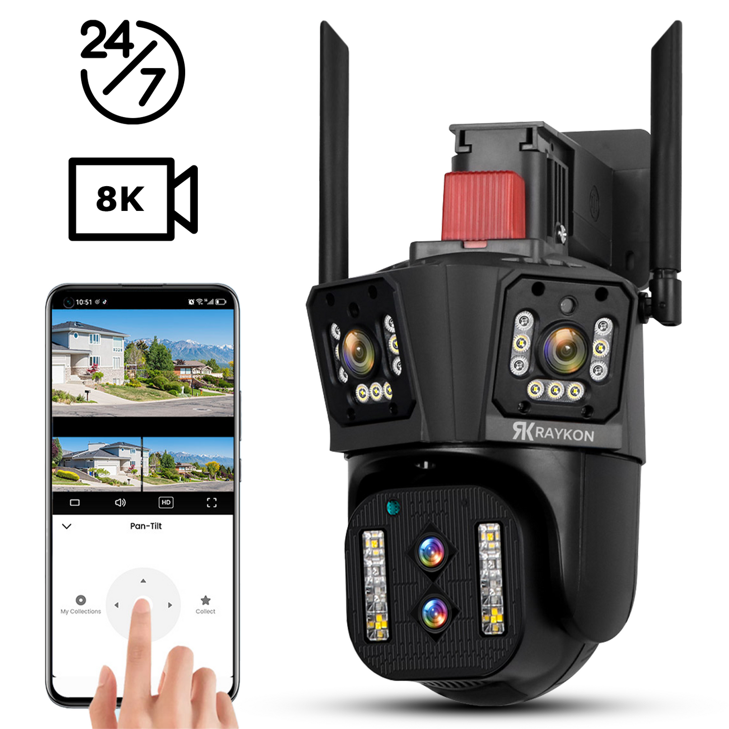 Beveiligingscamera met Nachtzicht - Met WIFI & App - Inclusief 128gb SD-kaart