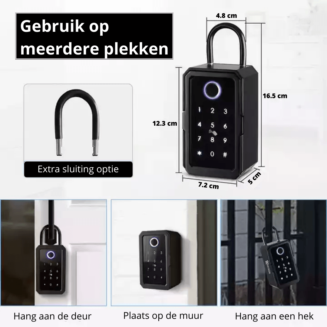 Bluetooth & WIFI Sleutelkluis met Vingerafdruk en App