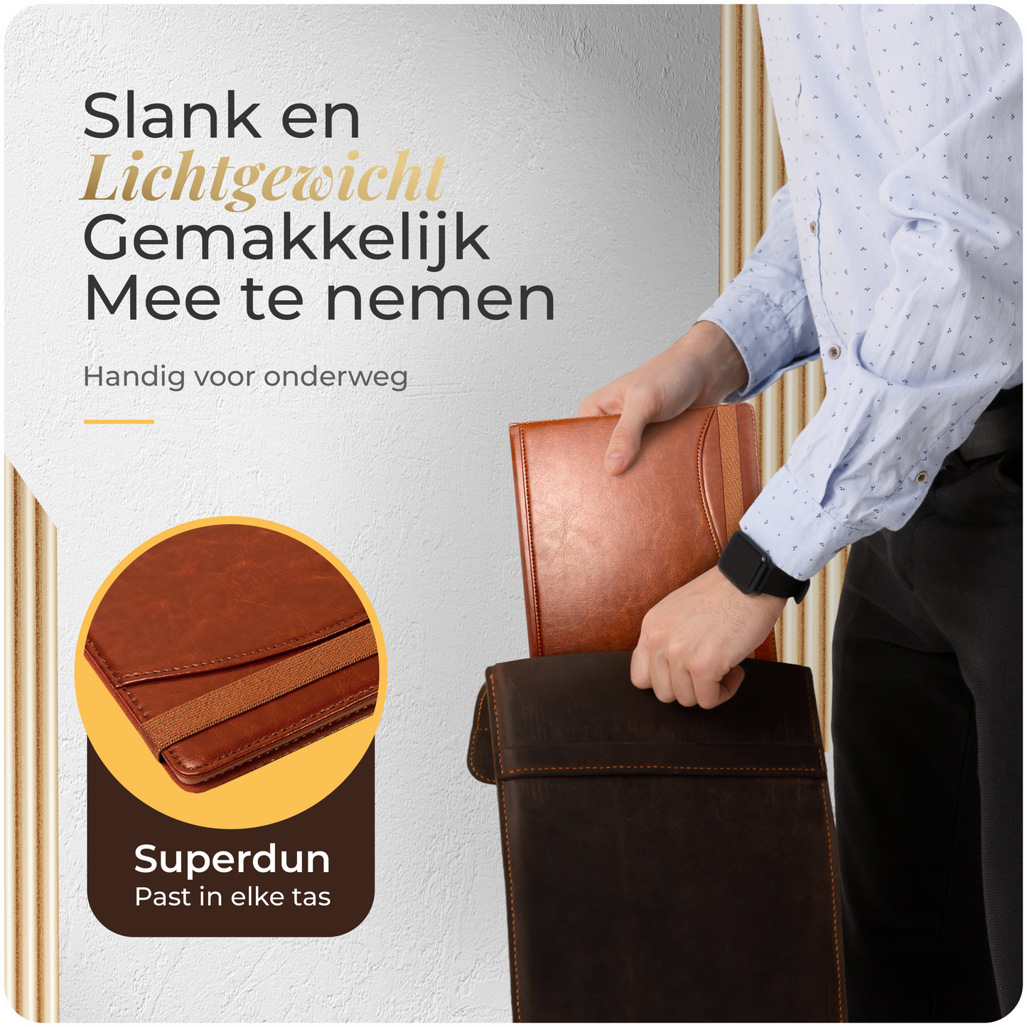 Raykon Luxe Stiksel Hoes Geschikt voor reMarkable Paper Pro - Tablet Cover - Folio - Case - Cognac