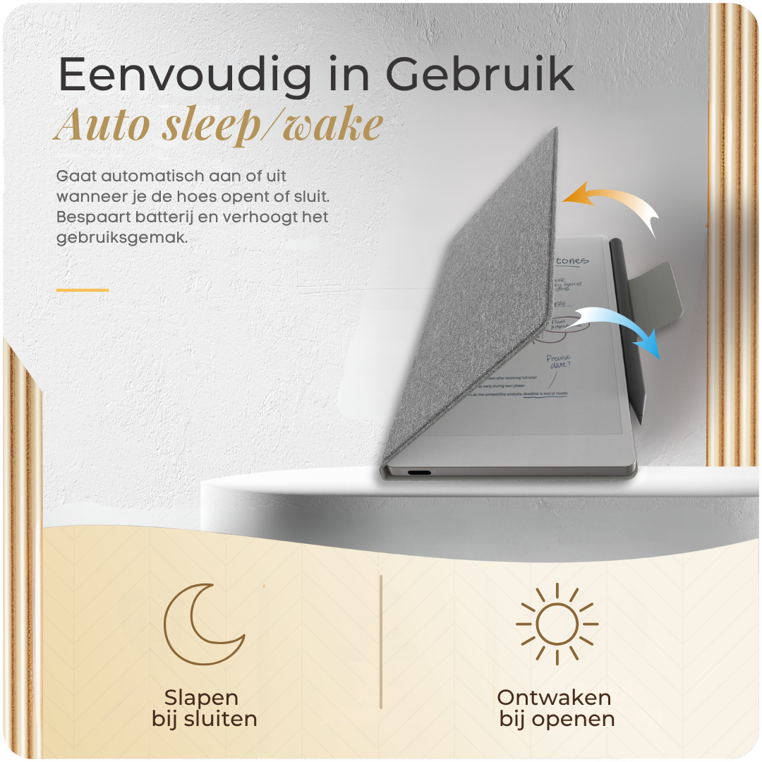 Klassieke reMarkable Paper Pro Move Hoes - Textiel Look - Kunstleer (PU)