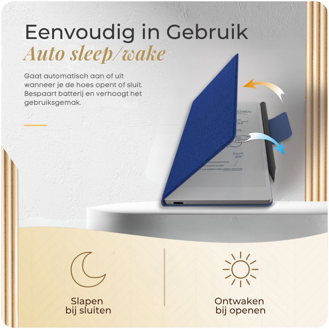 Klassieke reMarkable Paper Pro Move Hoes - Textiel Look - Kunstleer (PU)