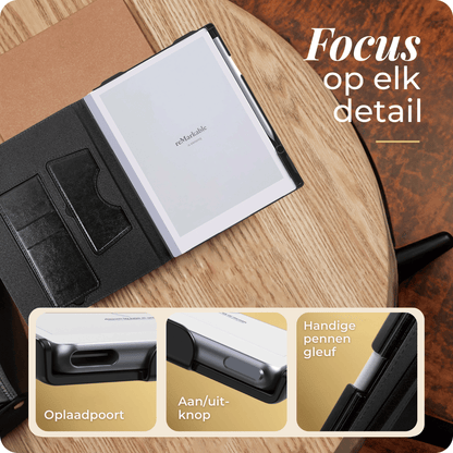Luxe Stiksel Hoes Geschikt voor reMarkable Paper Pro - Cognac