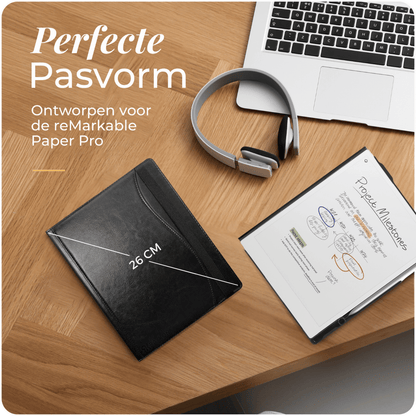 Luxe Stiksel Hoes Geschikt voor reMarkable Paper Pro - Cognac