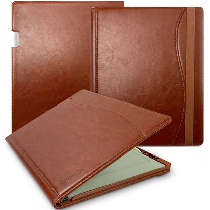 Raykon Luxe Stiksel Hoes Geschikt voor reMarkable Paper Pro - Tablet Cover - Folio - Case - Cognac