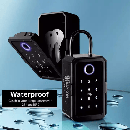 Waterproof USP. Shows the key safe with water on it